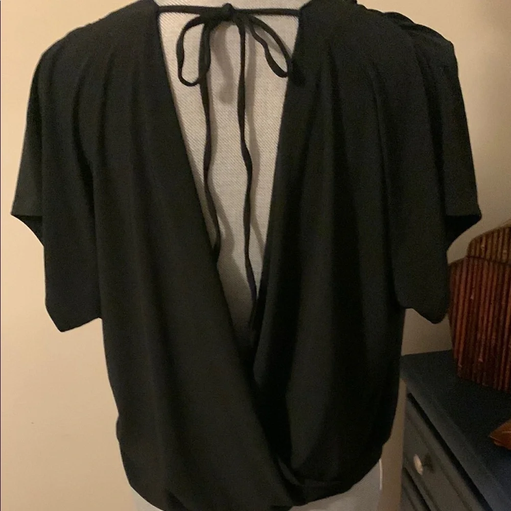 NWT Express Black Dolman Sleeve Wrap Blouse - Picture 3 of 10